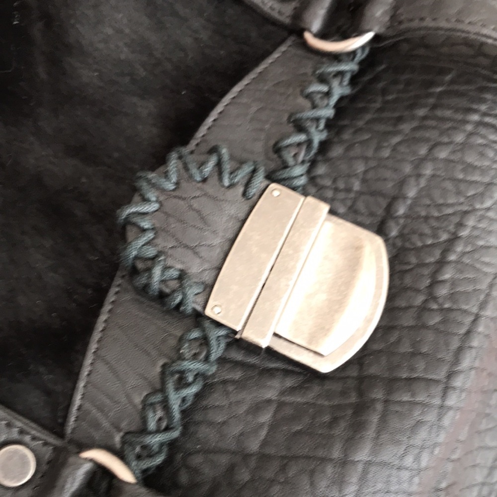 Ash Barbara Western Style Leather Satchel, Black/Black - Picture 3 of 5
